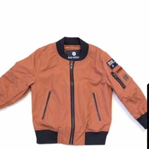 Beau Hudson Jacket Kid 5 Orange Outback Bomber Aviation Winter Snow School Retro